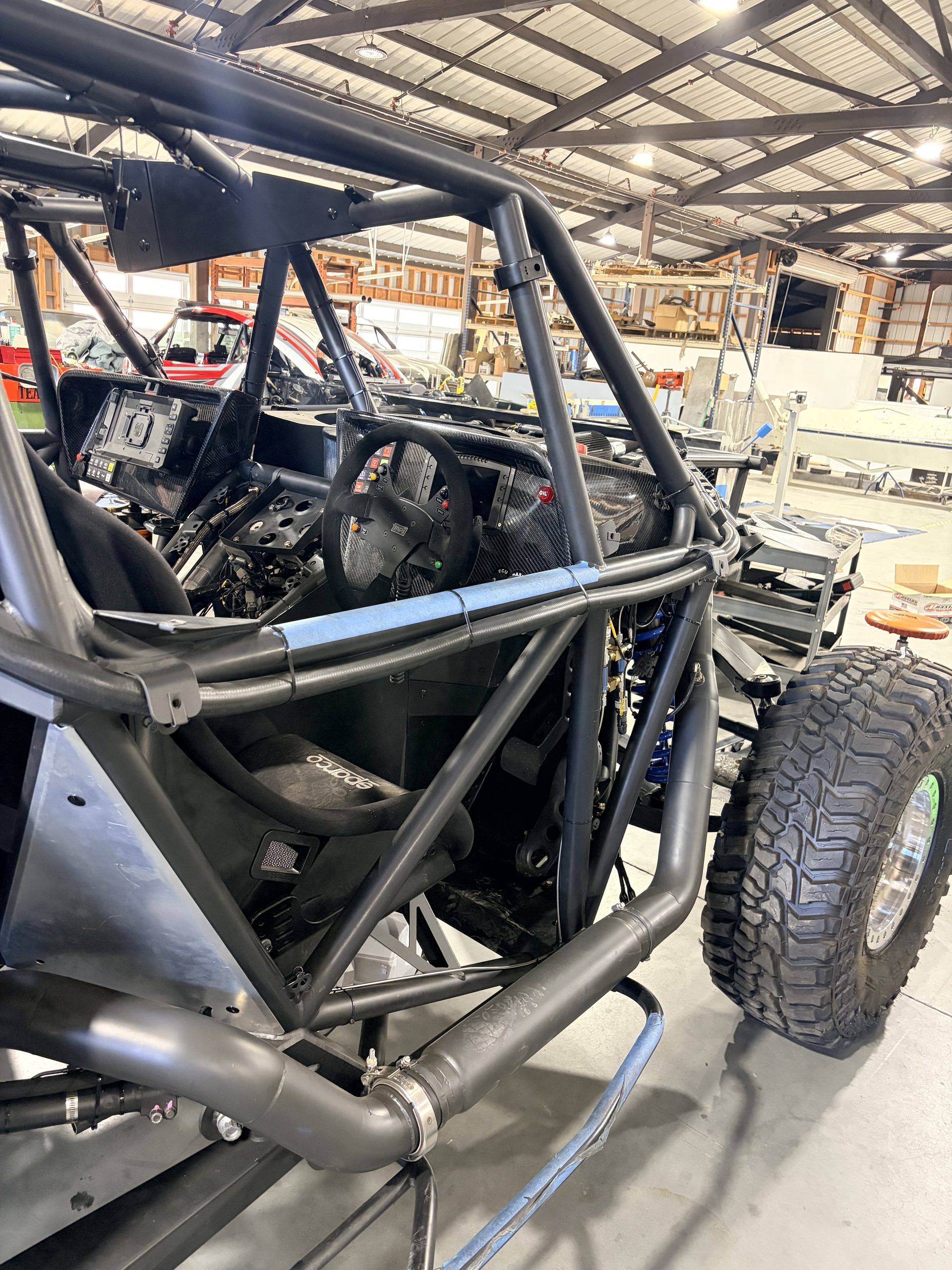 Trophy truck in the Racer Engineering shop