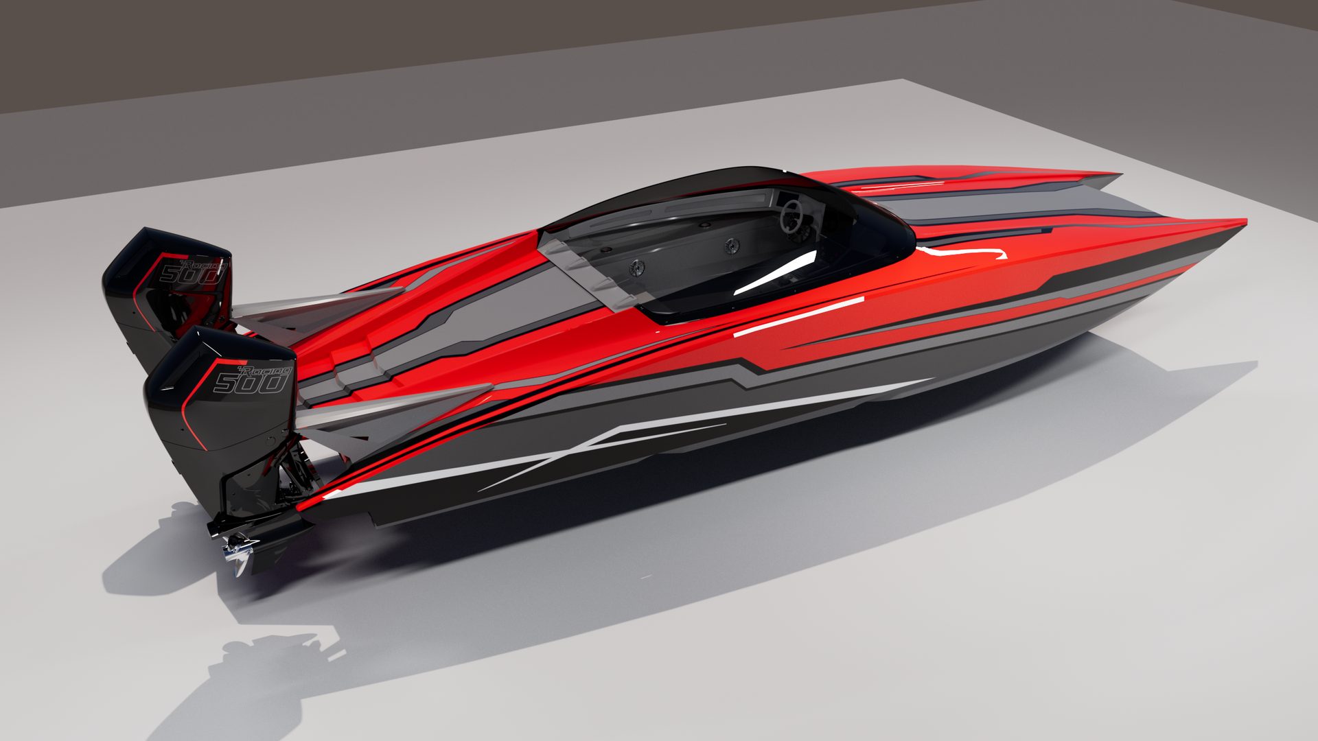 Racer X boat hull render