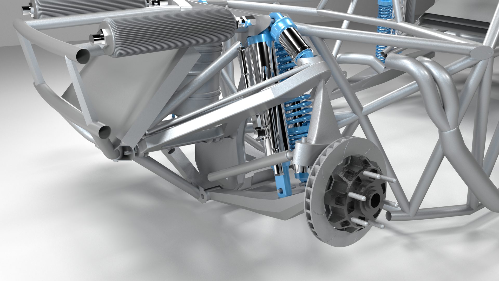 Chassis and suspension packaging CAD render